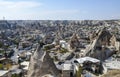 Above view of Goreme town with ancient houses and fairy chimneys in Cappadocia Turkey Royalty Free Stock Photo