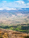 Above view of landscape of Promised Land in winter