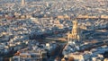 Above view les invalides palace and Paris city Royalty Free Stock Photo