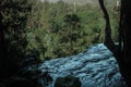 Above view of Magical Russel falls in mount field national park, Tasmania, enchanting serene waterfall in the heart of jungle. Royalty Free Stock Photo