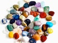 Above view of many various gemstones Royalty Free Stock Photo