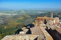 Above view of Montepulciano old town in Tuscany in Italy Royalty Free Stock Photo