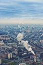 Above view Moscow cityscape in autumn