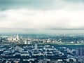 Above view Moscow cityscape