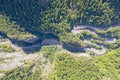 Above view of mountain curvy road Royalty Free Stock Photo