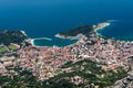 Above view from the mountain on famous croatian resort Makarska.