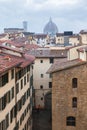Above view of old houses in Florence city in rain Royalty Free Stock Photo