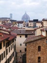 Above view of old houses in Florence town in rain Royalty Free Stock Photo