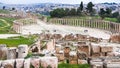 Above view of Oval Forum in ancient Gerasa town