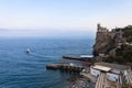 Above view of pier near Swallow Nest castle Royalty Free Stock Photo