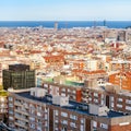 Above view of residential buildings in Barcelona Royalty Free Stock Photo