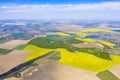 Above view of rural spring scene