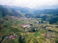 Above view of Sapa city with Tavan village rice field terraced Royalty Free Stock Photo