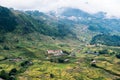 Above view of Sapa city with Tavan village rice field terraced Royalty Free Stock Photo