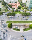 Above view square Placa de Pius XII in Barcelona Royalty Free Stock Photo