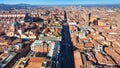 Above view of Strada Maggiore in Bologna