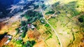 Above view of Tavan village and rice field terraced in valley at Sapa Royalty Free Stock Photo