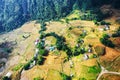 Above view of Tavan village and rice field terraced in valley at Sapa Royalty Free Stock Photo