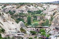 Above view of urban square in Goreme town Royalty Free Stock Photo