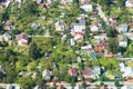 Above view of village in suburb of Istra town