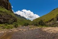 Above the waterfall