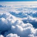 Above the white fluffy clouds, high angle view