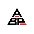 ABP triangle letter logo design with triangle shape. ABP triangle logo design monogram. ABP triangle vector logo template with red