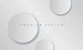 Abstract minimalistic luxury design white gray backdrop with paper circles for banner