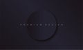 Minimalistic dark premium background with paper circle for cover