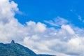 Abraao mountain Pico do Papagaio with clouds Ilha Grande Brazil Royalty Free Stock Photo