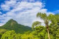 Abraao mountain Pico do Papagaio with clouds Ilha Grande Brazil Royalty Free Stock Photo