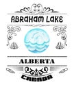 Abraham Lake Alberta Canada graphic illustration Royalty Free Stock Photo