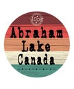 Abraham Lake Canada retro graphic illustration