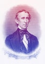 John Tyler 10th U.S. President line art portrait