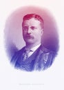 Theodore Roosevelt 26th U.S. President line art portrait Royalty Free Stock Photo