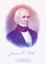 James K. Polk 11th U.S. President line art portrait