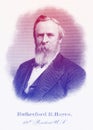 Rutherford B. Hayes 19th U.S. President line art portrait