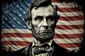 Abraham Lincoln and the American Flag - Ai Generated Royalty Free Stock Photo