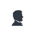 Abraham Lincoln black silhouette. Royalty Free Stock Photo