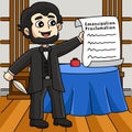 Abraham Lincoln on Juneteenth Colored Cartoon