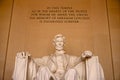 Abraham Lincoln Memorial With Inscription