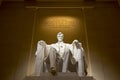 Abraham Lincoln memorial statue at night. Royalty Free Stock Photo