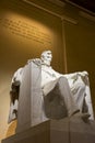 Abraham Lincoln memorial statue at night. Royalty Free Stock Photo
