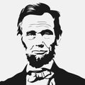 Abraham Lincoln portrait line art vector template.