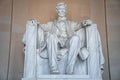 Abraham LIncoln statue inside Lincoln Memorial, built to honor the 16th President of the United States of America, Washington DC, Royalty Free Stock Photo