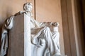 Abraham LIncoln statue inside Lincoln Memorial, built to honor the 16th President of the United States of America, Washington DC, Royalty Free Stock Photo