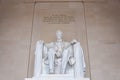 Abraham LIncoln statue inside Lincoln Memorial, built to honor the 16th President of the United States of America, Washington DC,