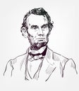 Abraham Lincoln vector sketch style portrait isolated