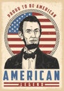 Abraham Lincoln vintage poster colorful Royalty Free Stock Photo