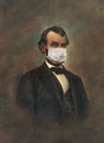 Abraham Lincoln wearing a surgical mask public domain remix